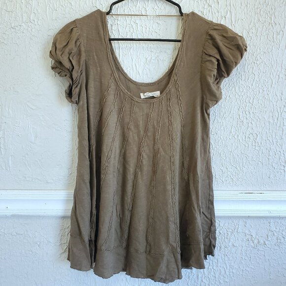 We the Free by Free People Tunic Top, Tan/Light Brown, Women's Small - Picture 1 of 9